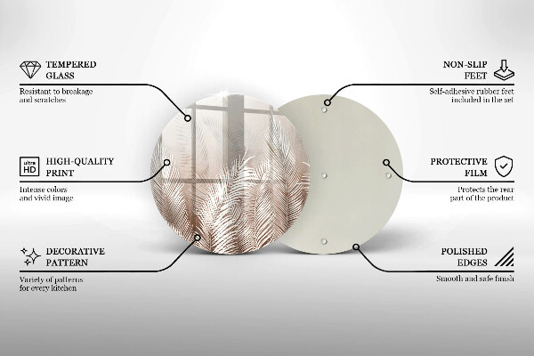 Tábua de vidro Vegetação de folhagem Boho