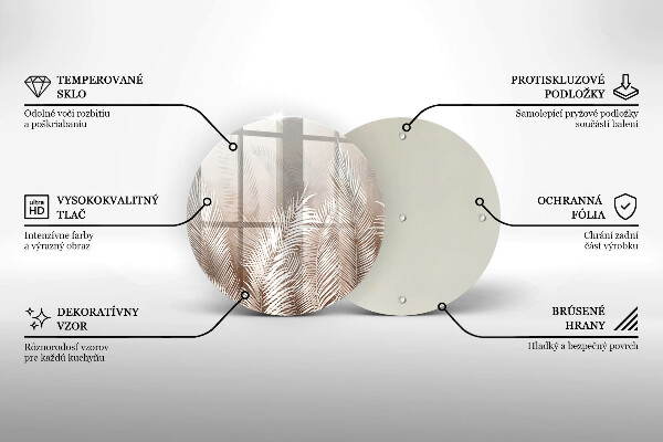 Tábua de vidro Vegetação de folhagem Boho