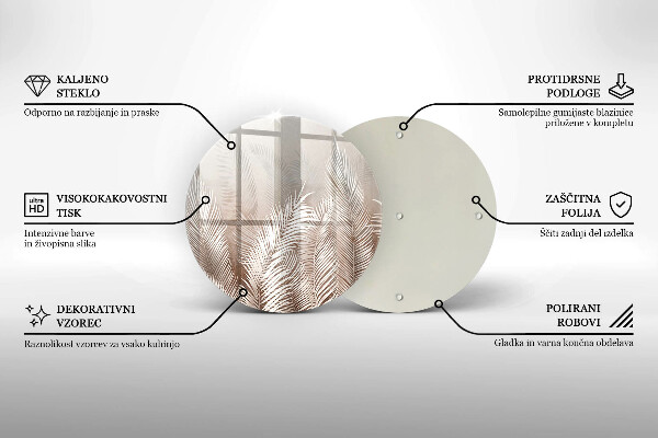 Tábua de vidro Vegetação de folhagem Boho