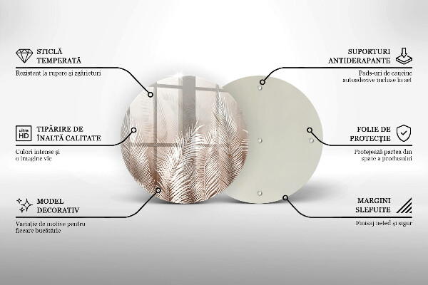 Tábua de vidro Vegetação de folhagem Boho