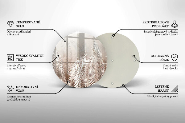 Tábua de vidro Vegetação de folhagem Boho