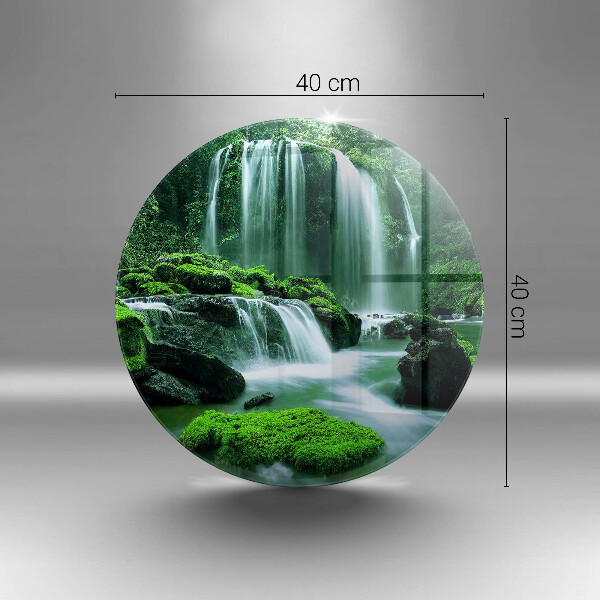 Tábua de cortar de vidro Cachoeira selvagem na selva