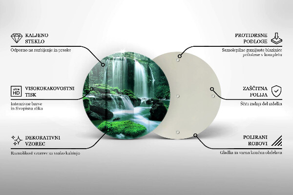 Tábua de cortar de vidro Cachoeira selvagem na selva