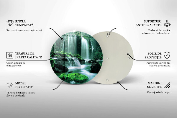 Tábua de cortar de vidro Cachoeira selvagem na selva