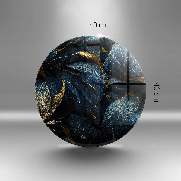 Tábua de corte de vidro Folhas decorativas com ouro