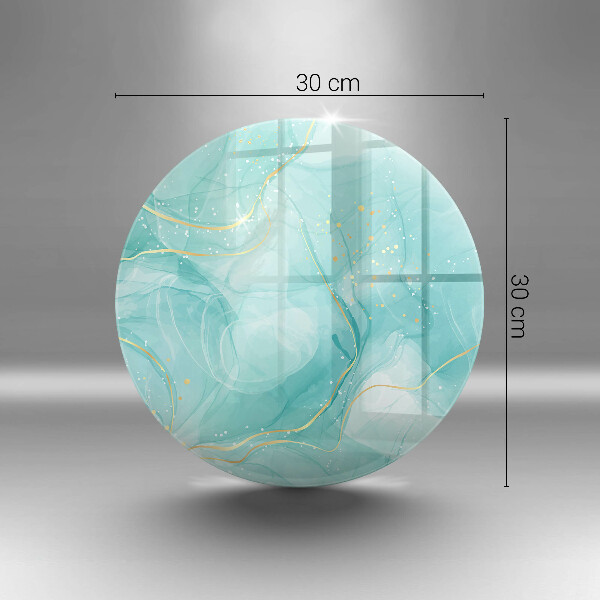 Tábua de vidro Abstração azul e dourada