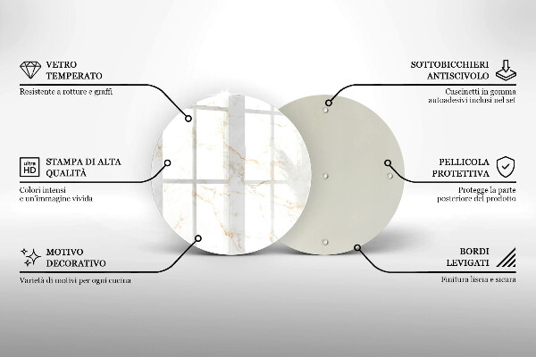 Tábua para cozinha Pedra de mármore elegante