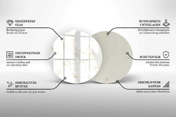 Tábua para cozinha Pedra de mármore elegante