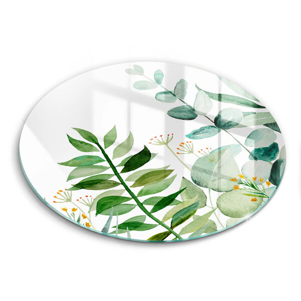 Tábua de cortar alimentos Ilustração de folhas de plantas