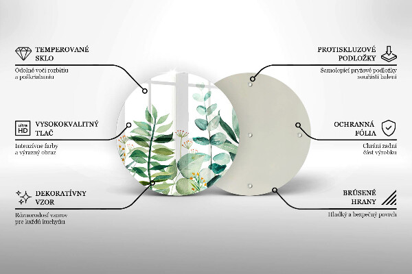 Tábua de cortar alimentos Ilustração de folhas de plantas