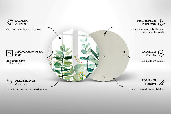 Tábua de cortar alimentos Ilustração de folhas de plantas