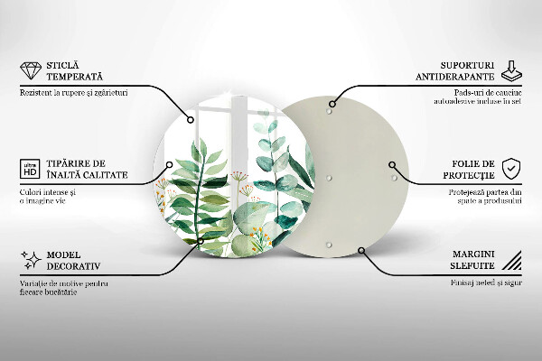 Tábua de cortar alimentos Ilustração de folhas de plantas