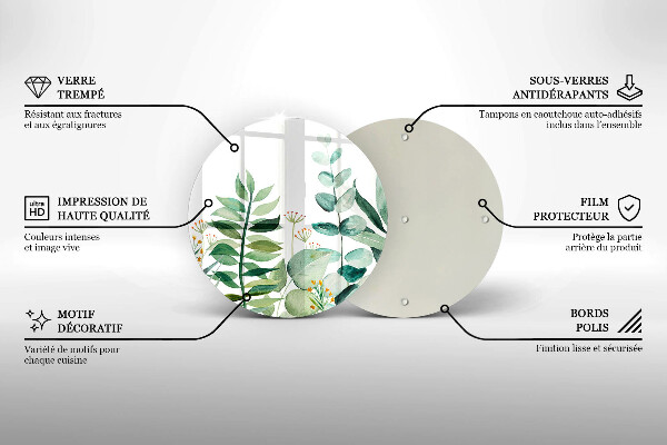 Tábua de cortar alimentos Ilustração de folhas de plantas