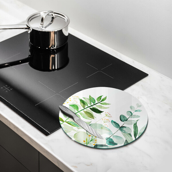 Tábua de cortar alimentos Ilustração de folhas de plantas