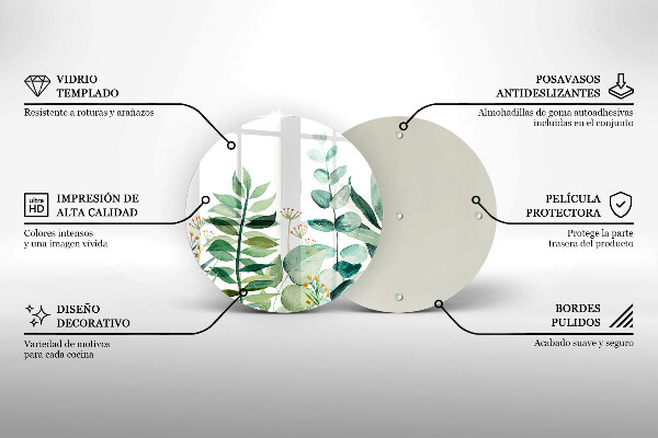 Tábua de cortar alimentos Ilustração de folhas de plantas