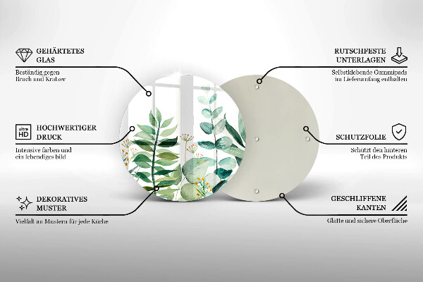 Tábua de cortar alimentos Ilustração de folhas de plantas