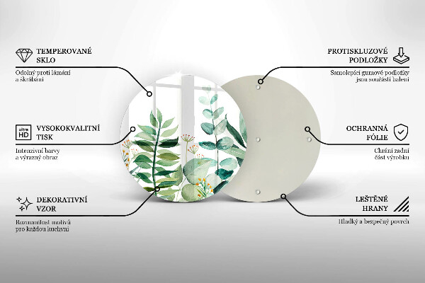 Tábua de cortar alimentos Ilustração de folhas de plantas