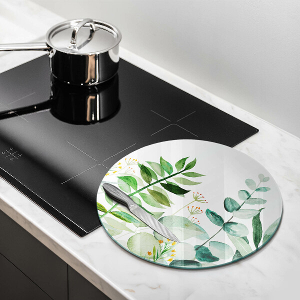 Tábua de cortar alimentos Ilustração de folhas de plantas