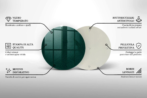 Tábua de corte de vidro Folhas minimalistas