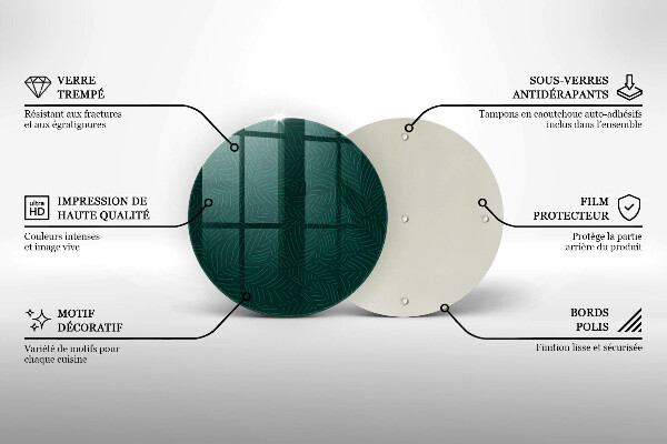 Tábua de corte de vidro Folhas minimalistas