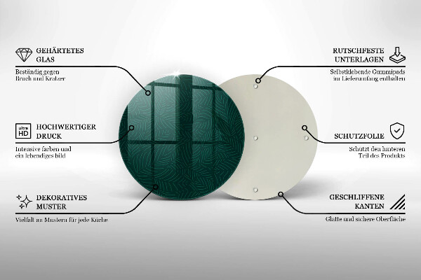 Tábua de corte de vidro Folhas minimalistas