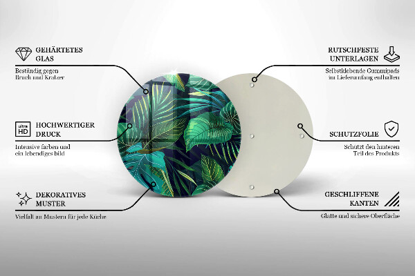 Tábua cozinha Ilustração de folhas da selva