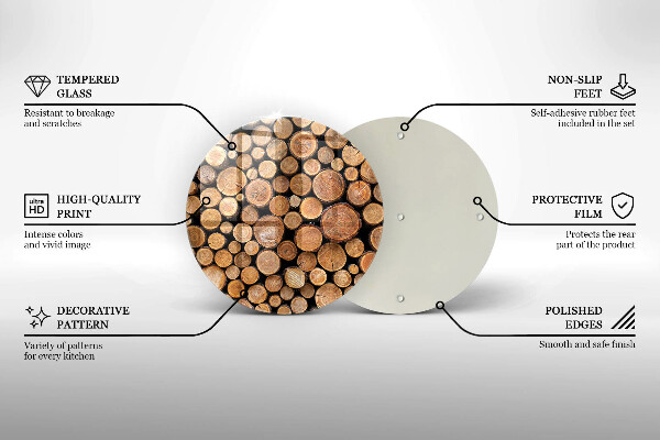 Tábua de cortar de vidro Troncos de árvores