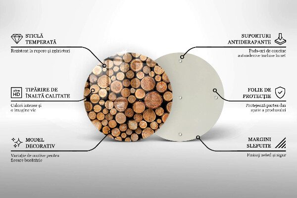 Tábua de cortar de vidro Troncos de árvores