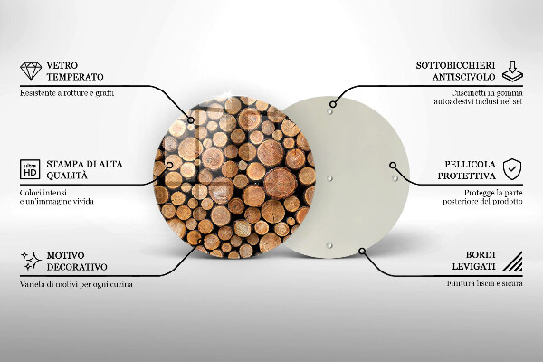 Tábua de cortar de vidro Troncos de árvores