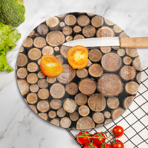 Tábua de cortar de vidro Troncos de árvores