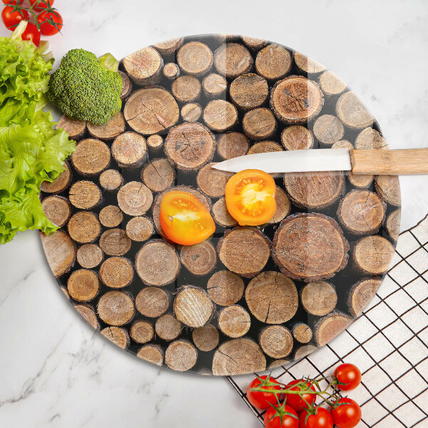 Tábua de cortar de vidro Troncos de árvores