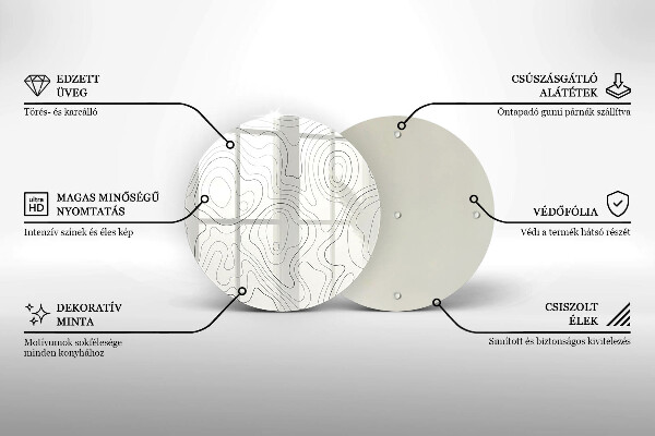 Tábua para corte Design de arte de linha