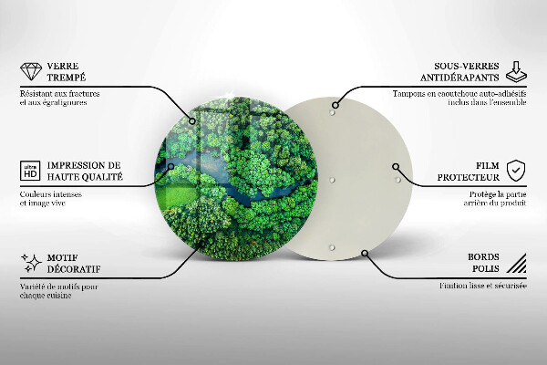 Tábua para cozinha Floresta e rio vistos de um pássaro