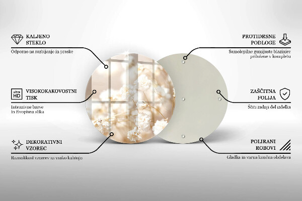 Tábua cozinha Flores brancas delicadas