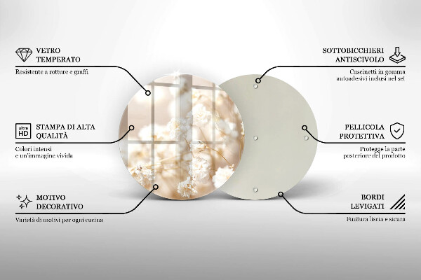 Tábua cozinha Flores brancas delicadas