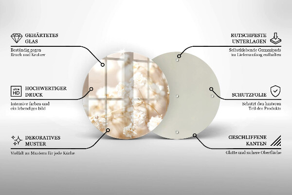 Tábua cozinha Flores brancas delicadas