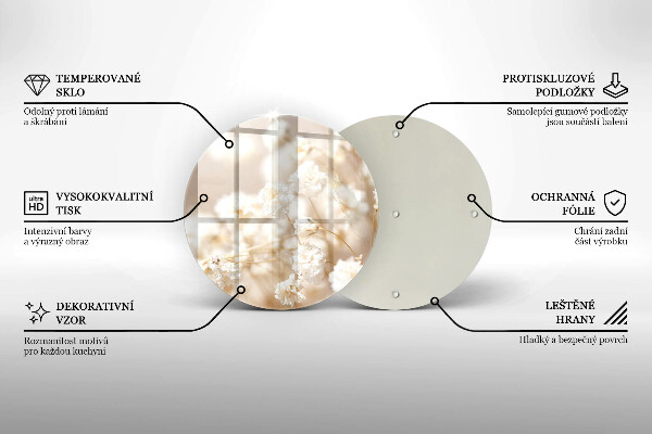 Tábua cozinha Flores brancas delicadas