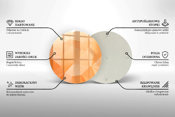 Tábua de cortar de vidro Fundo geométrico
