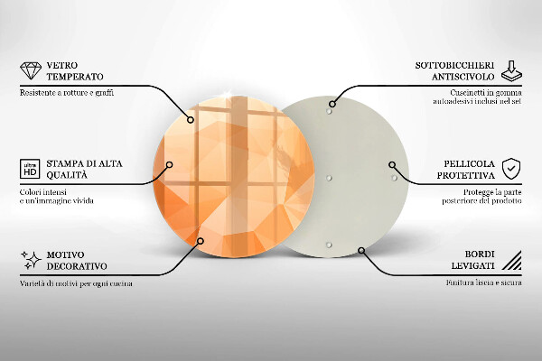 Tábua de cortar de vidro Fundo geométrico