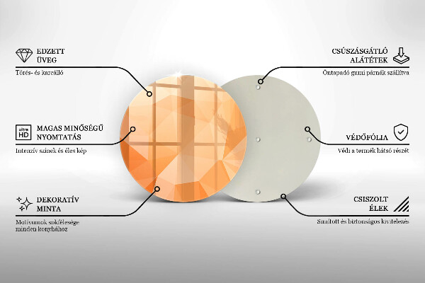 Tábua de cortar de vidro Fundo geométrico