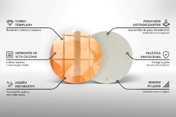 Tábua de cortar de vidro Fundo geométrico