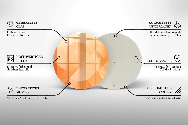 Tábua de cortar de vidro Fundo geométrico