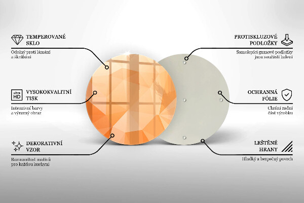 Tábua de cortar de vidro Fundo geométrico