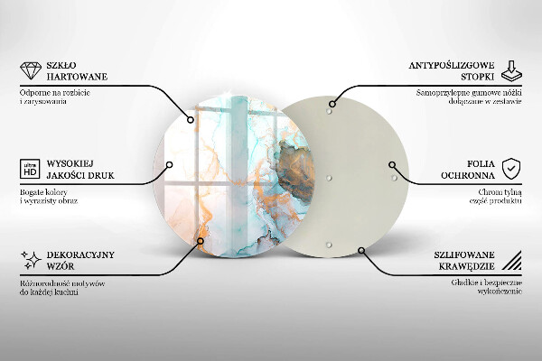 Tábua de vidro Mármore abstrato