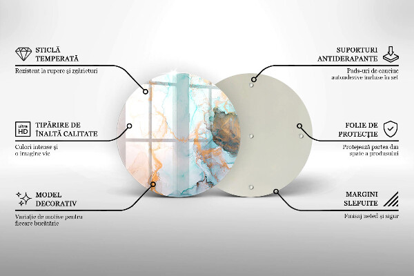 Tábua de vidro Mármore abstrato