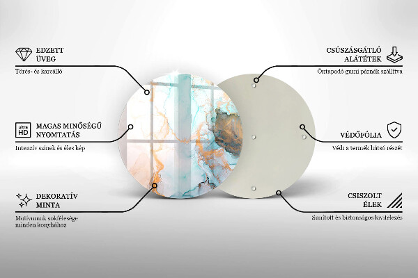 Tábua de vidro Mármore abstrato