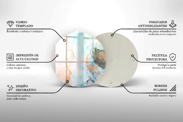 Tábua de vidro Mármore abstrato