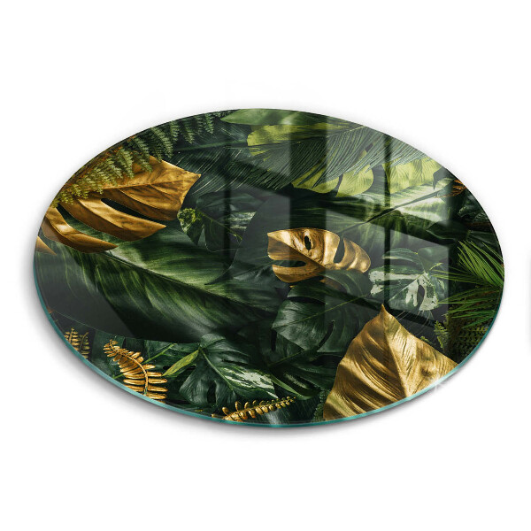 Tábua de corte Folhas de Monstera Dourada