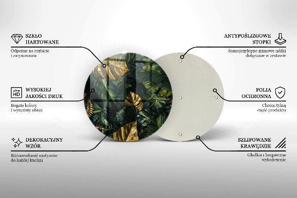 Tábua de corte Folhas de Monstera Dourada