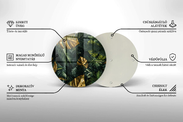 Tábua de corte Folhas de Monstera Dourada